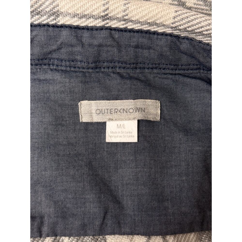 Outerknown Blanket Shirt Medium / Large Womens Heavyweight Flannel Gray Plaid - Picture 7 of 8